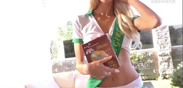  This girl scout likes to give her cookie
